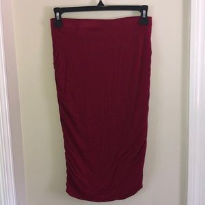 High waisted bodycon skirt with ruched sides